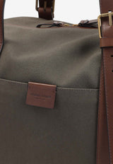 Leather-Trimmed Duffle Bag