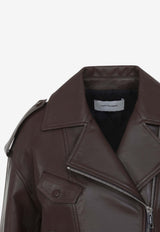 Cropped Leather Biker Jacket