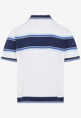 Striped Mesh Polo T-shirt