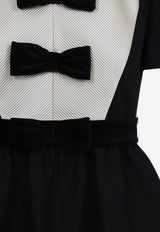 فستان قصر بعقدة فراشية مزدوجة