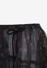 Patchwork Floral Midi Skirt