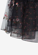 Patchwork Floral Midi Skirt