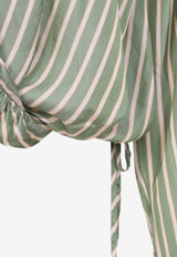 Cenver Stripe Ruffled Blouse