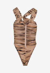 Tiger Print Bodysuit Top