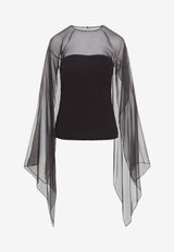 Wide-Sleeves Chiffon Top