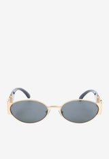Medusa Deco Oval Sunglasses