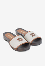 Canvas and Leather Clogs