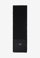 Pocket Wool-Blend Knit Scarf