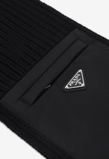 Pocket Wool-Blend Knit Scarf