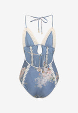 Cascadian Keyhole Crochet-Trimmed One-Piece Swimsuit