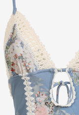 Cascadian Keyhole Crochet-Trimmed One-Piece Swimsuit