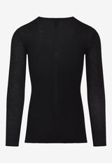 Long-Sleeved Rib-Knit Sweater