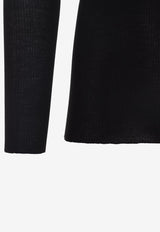 Long-Sleeved Rib-Knit Sweater