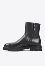 Leather Zip Ankle Boots