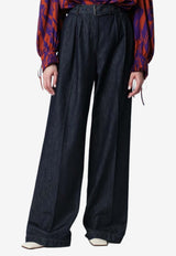 Dries Van Noten Belted Wide-Leg Jeans Blue 1309373385/S_DRVNO-507