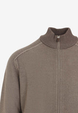 Zip-Up Cashmere Bomber Jacket