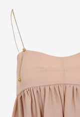 Silk Top with Metallic-Chains