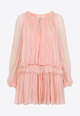 Ruffled Silk Mini Dress