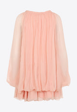 Ruffled Silk Mini Dress