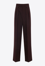 Wool Tailored Straight-Leg Pants
