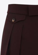 Wool Tailored Straight-Leg Pants