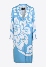 معطف مطبوع من الحرير