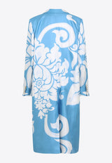 معطف مطبوع من الحرير