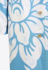 معطف مطبوع من الحرير