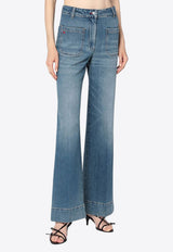 Victoria Beckham Flared Faded Jeans Blue 1325DJE005218U-RDE/R_VIBEC-WB