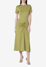 Victoria Beckham Blaire Dress Gathered Midi Dress Green 1325JDR006476APL/S_VIBEC-GR