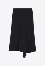 Victoria Beckham Asymmetric Midi Skirt in Wool-Blend Navy 1325WSK006591CWO/R_VIBEC-NA