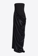 Salvatore Ferragamo Draped Sleeveless Maxi Dress Black 13C464 A 763603 NERO