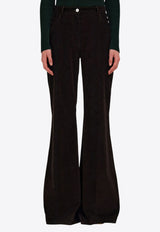 Ferragamo High-Rise Flared Pants Brown 13G988 P 785197 DARK EXPRESSO