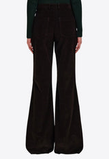 Ferragamo High-Rise Flared Pants Brown 13G988 P 785197 DARK EXPRESSO