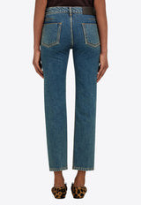 Ferragamo Logo Patch Slim Jeans Blue 13H256 P 785743 DENIM