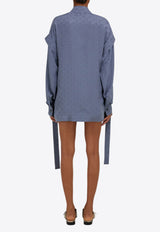 Ferragamo All-Over Monogram Button-Up Shirt Graphite 13H313 C 785406 GRAPHITE