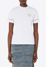 Ferragamo Logo Embroidered T-shirt White 13H373 785855 WHITE