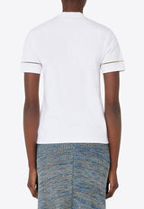 Ferragamo Logo Embroidered T-shirt White 13H373 785855 WHITE