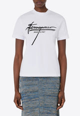 Ferragamo Signature Logo Print T-shirt White 13H557 H 787047 BIANCO