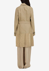 Ferragamo Belted Trench Coat with Satin-Inserts Beige 13I257 K 793665 SAFARI