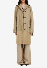 Ferragamo Belted Trench Coat with Satin-Inserts Beige 13I257 K 793665 SAFARI