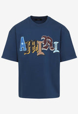 Amiri Varsity Oversized Crewneck T-shirt Blue