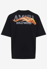 Amiri Hollywood Horse-Printed Crewneck T-shirt Black