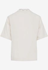 Amiri Studded Short-Sleeved Shirt Ivory