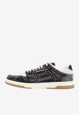 Amiri Studded Skeleton Low-Top Sneakers Black