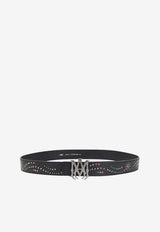Amiri AM-Buckle Studded Leather Belt Black