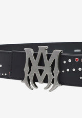Amiri AM-Buckle Studded Leather Belt Black