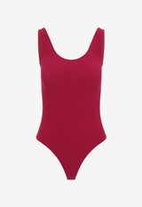 Wolford Slash String Sleeveless Bodysuit Ruby
