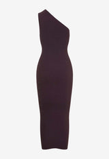 Wolford Slash One-Shoulder Midi Dress Plum