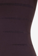 Wolford Slash One-Shoulder Midi Dress Plum